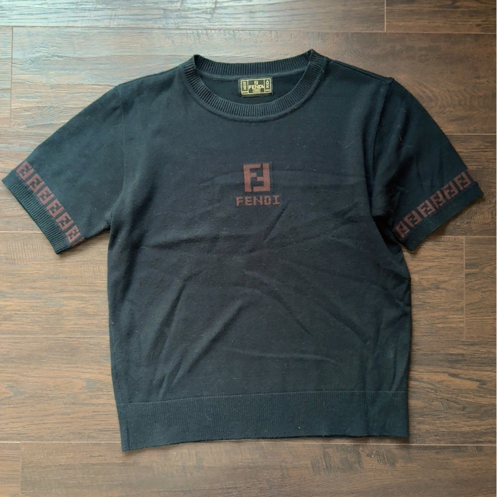 Vintage Fendi Logo 100% Wool Sweater